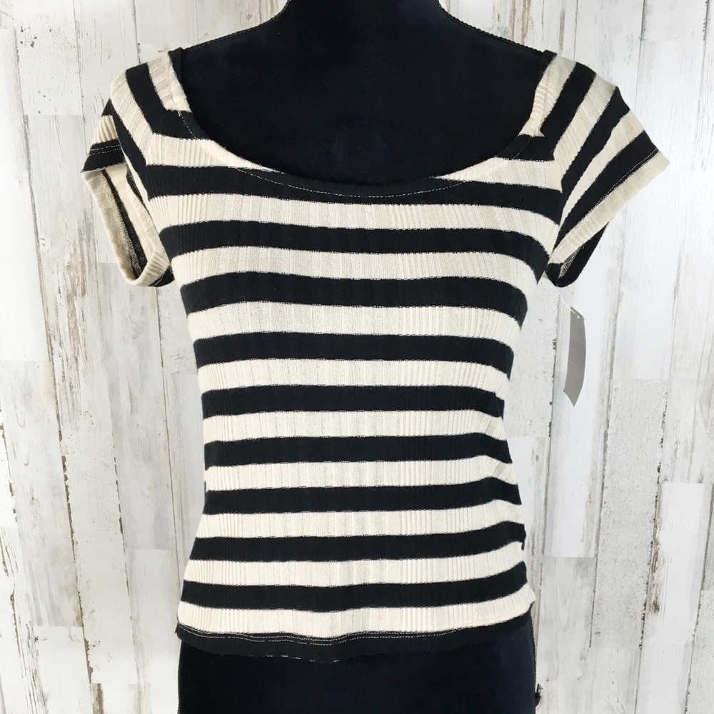 PST Striped Cap Sleeve Tee Shirt Project Social T